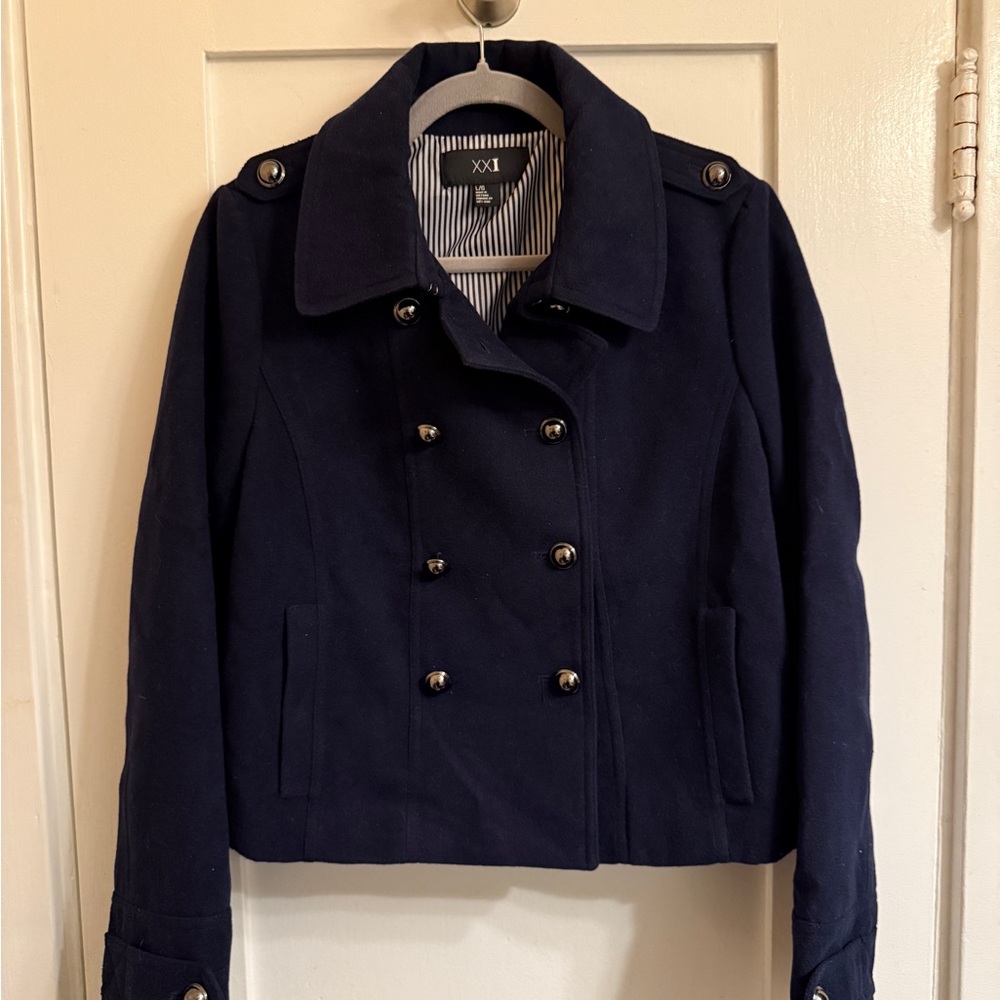 Forever 21 Women's Navy Peacoat